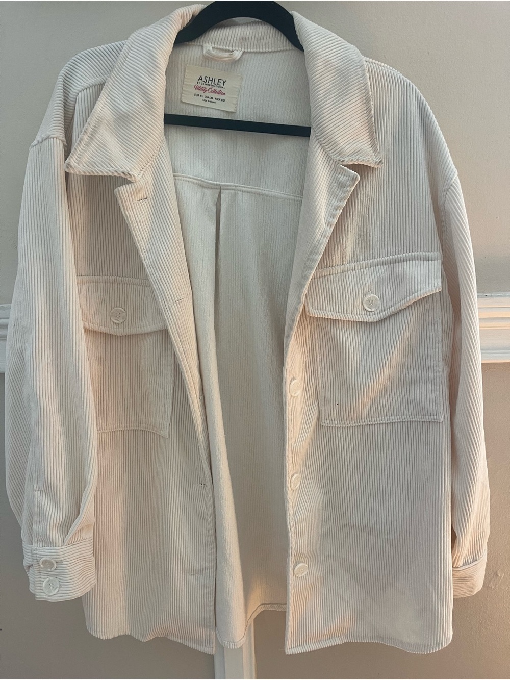 Cream Corduroy Button Down Top